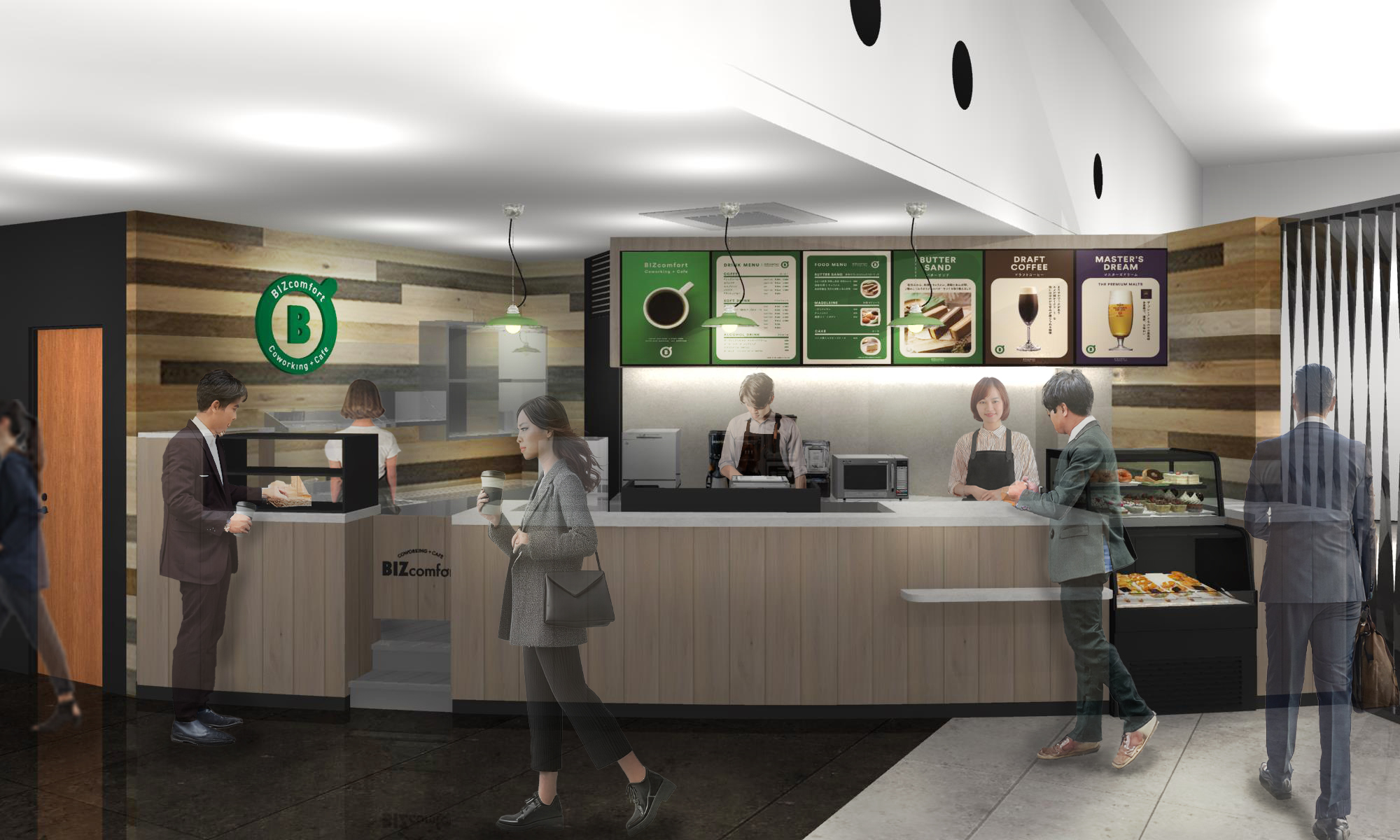 空室再生ビジネスに新業態、カフェ併設のシェアオフィス「BIZcomfort Cafe」ブランドが誕生　カフェとオフィスの行き来で“オンオフ”を切り替えながら長時間利用可能に　第一弾として2024年12月2日大阪江戸堀にオープン